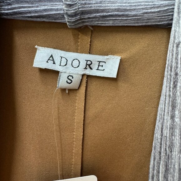 Adore Taupe‎ Knitwear Swing Coat. Trench Jacket With Floral Embroidery & Scarf - Picture 8 of 16